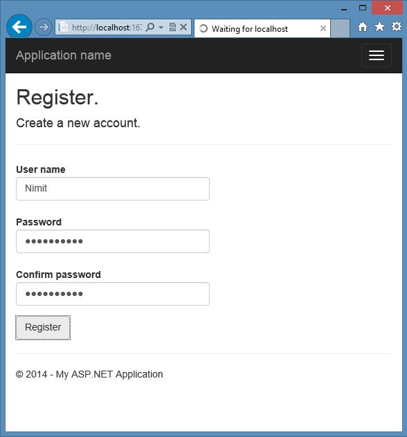 Register in MVC Application